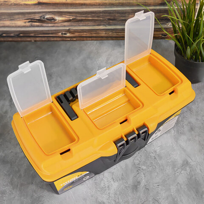 Ящик для инструментов "Титан" 13" с секциями, черный с желтым, 324*165*137мм