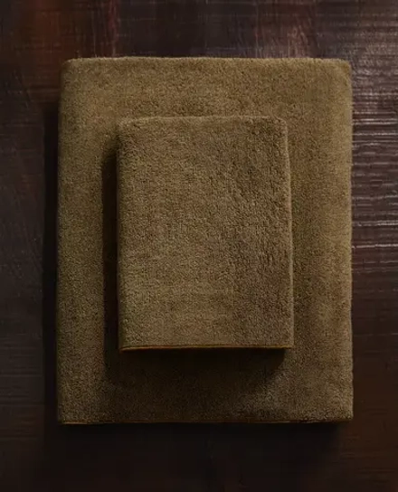 ZARA HOME ПОЛОТЕНЦЕ ИЗ ХЛОПКА, ТЕМНЫЙ ХАКИ