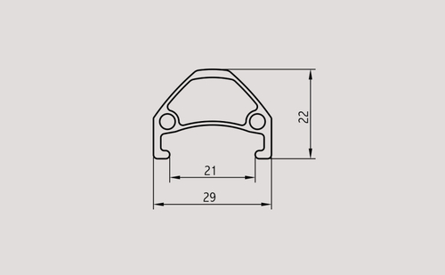 Обод 28-29" EVOLUTION алюминиевый, дв, 36H пистон., фрез., 622х21/29х22мм, A/V, анод. черн.