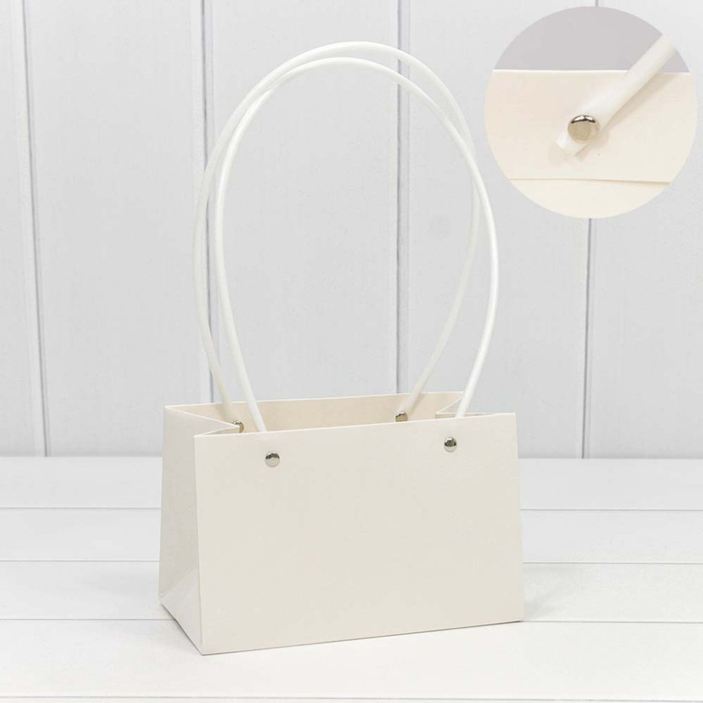 Пакет подарочный 19х12х10.5см Ваза для цветов (Белый)