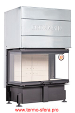 Каминная топка Экокамин ДЕЛЬТА 800 три стекла принтинг