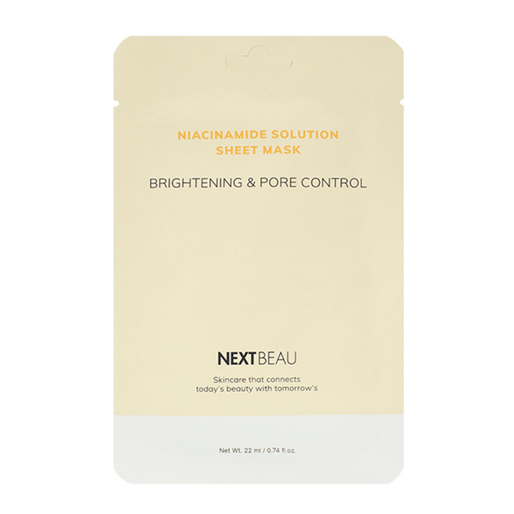 NEXTBEAU Маска тканевая с ниацинамидом - niacinamide solution brightening & pore control, 22мл, шт