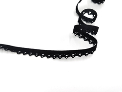 Ажурная резинка, 9мм, черная, Lauma Fabrics, (AZH/9-170), м