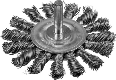 ЗУБР 75мм, жгутированная стальная проволока, 0.5 мм, Щетка дисковая для дрели, Профессионал (3522-075)