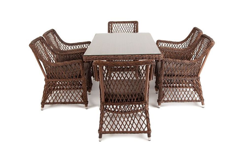 "Латте" обеденная группа плетеная, цвет коричневый