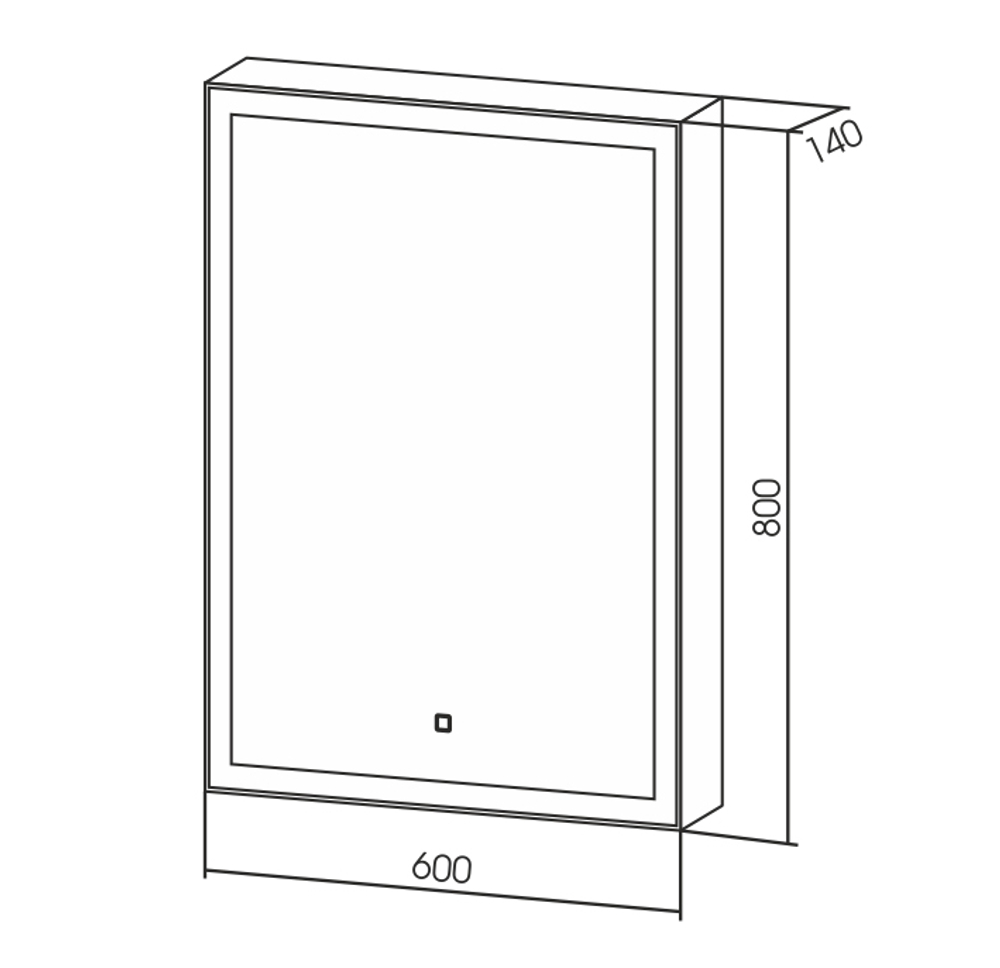 Зеркало-шкаф AZARIO Киото 60 (600х800) c подсветкой и диммером (LED-00002359)