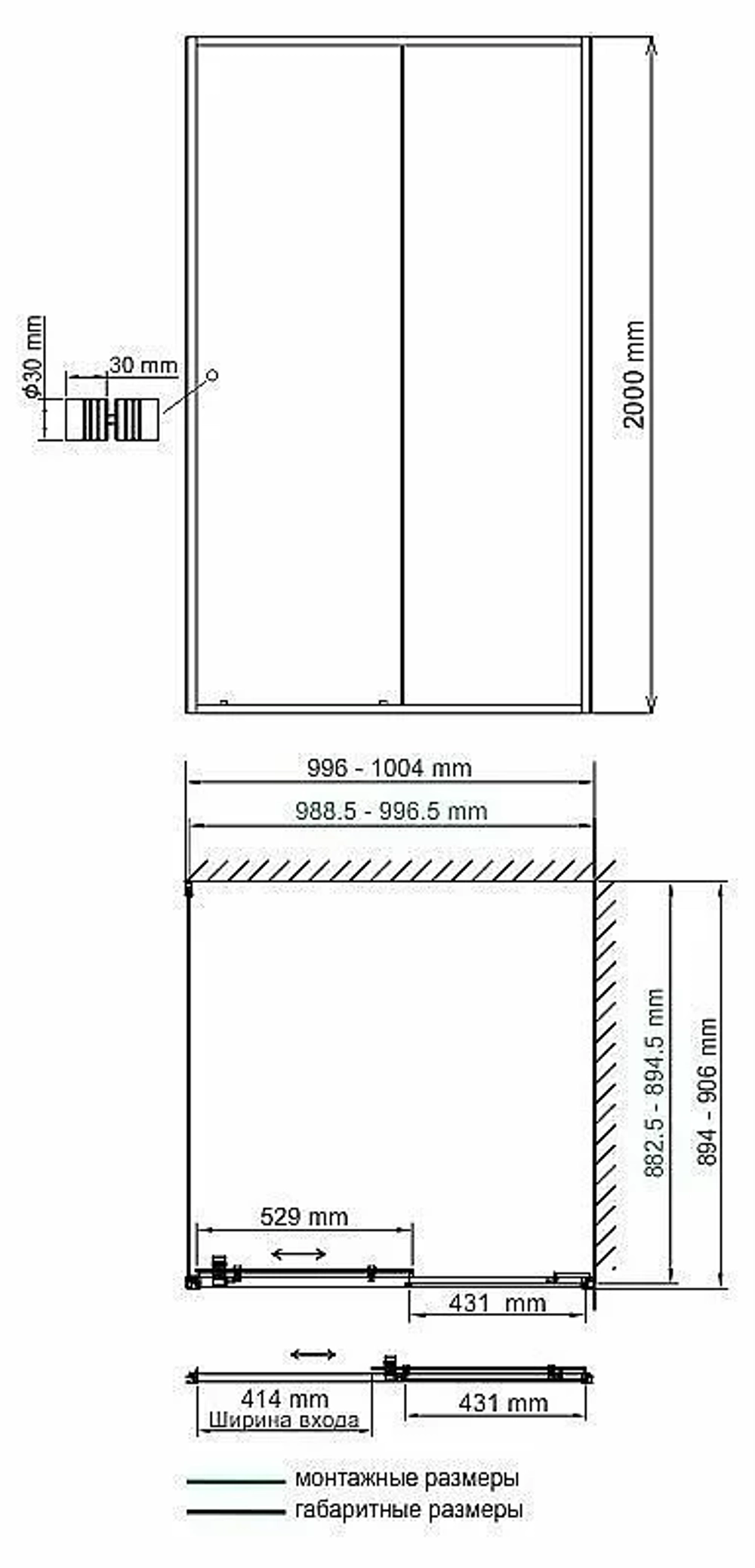 Душевой уголок WasserKRAFT Rhin 44S22 90x100