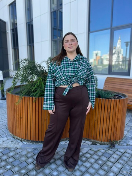 Брюки трубы шоколад