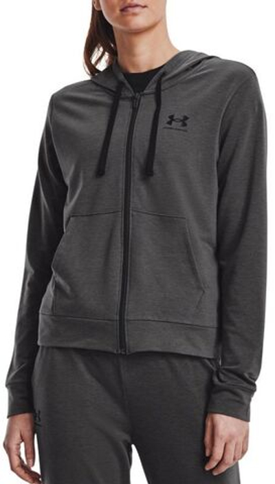 Женская теннисная куртка Under Armour Women's UA Rival Terry Full-Zip Hoodie - Gray