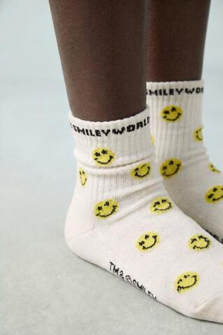 ZARA НАБОР ИЗ 2 ПАР НОСКОВ SMILEYWORLD ® В ШАХМАТНУЮ КЛЕТКУ, БЕЛЫЙ/ЧЕРНЫЙ