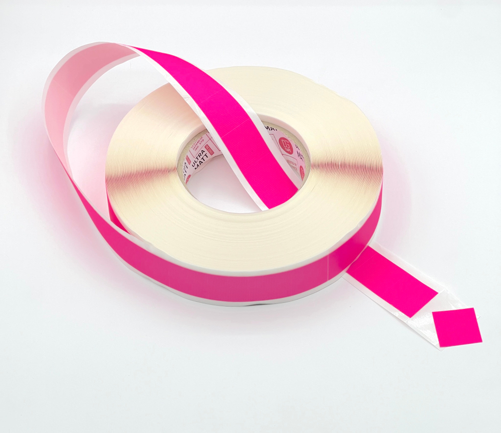 Клейкая лента ФОРМА КВАДРАТ 25-25мм @ultraMATT SIGN Розовый (светится в ультрафиолете) - 100 штук