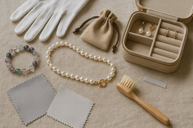 Уход за бижутерией с камнями и жемчугом.