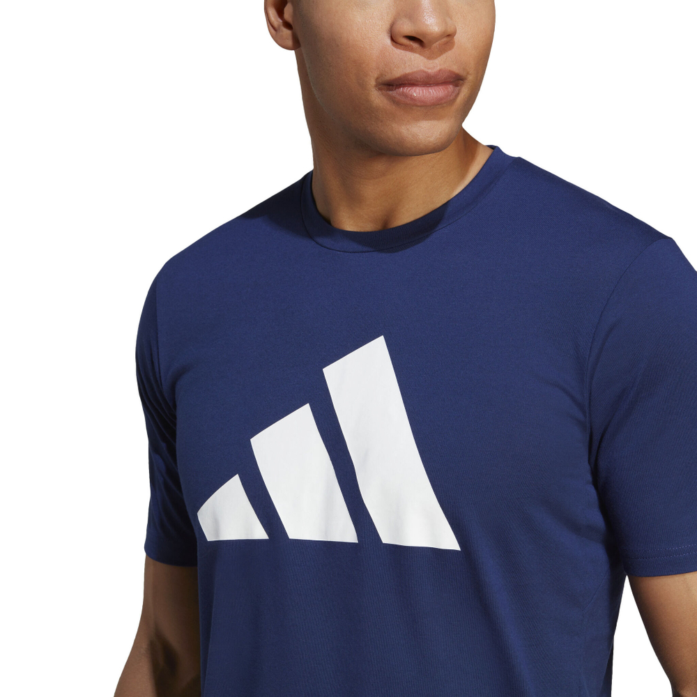 Мужское теннисное поло adidas Training Essential Feel Ready Logo T-Shirt Men - Dark Blue, White
