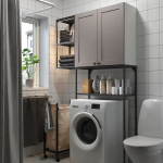 Комбинация для ванной - IKEA ENHET, 120х32х204 см, серый/антрацит, ЭНХЕТ ИКЕА
