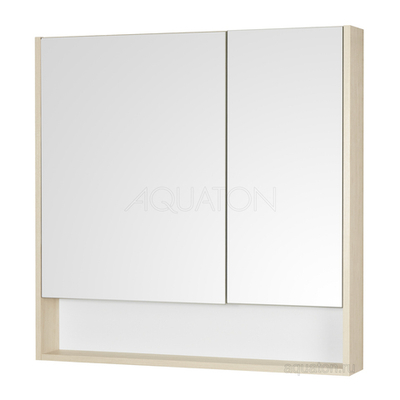 Зеркальный шкаф AQUATON Сканди 90 белый, дуб верона 1A252302SDB20