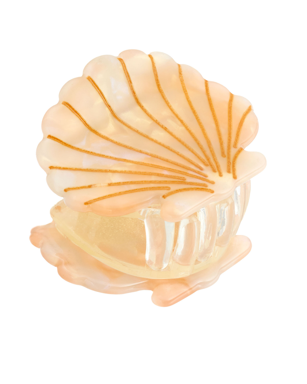 Заколка-краб, ракушка маленькая розовая