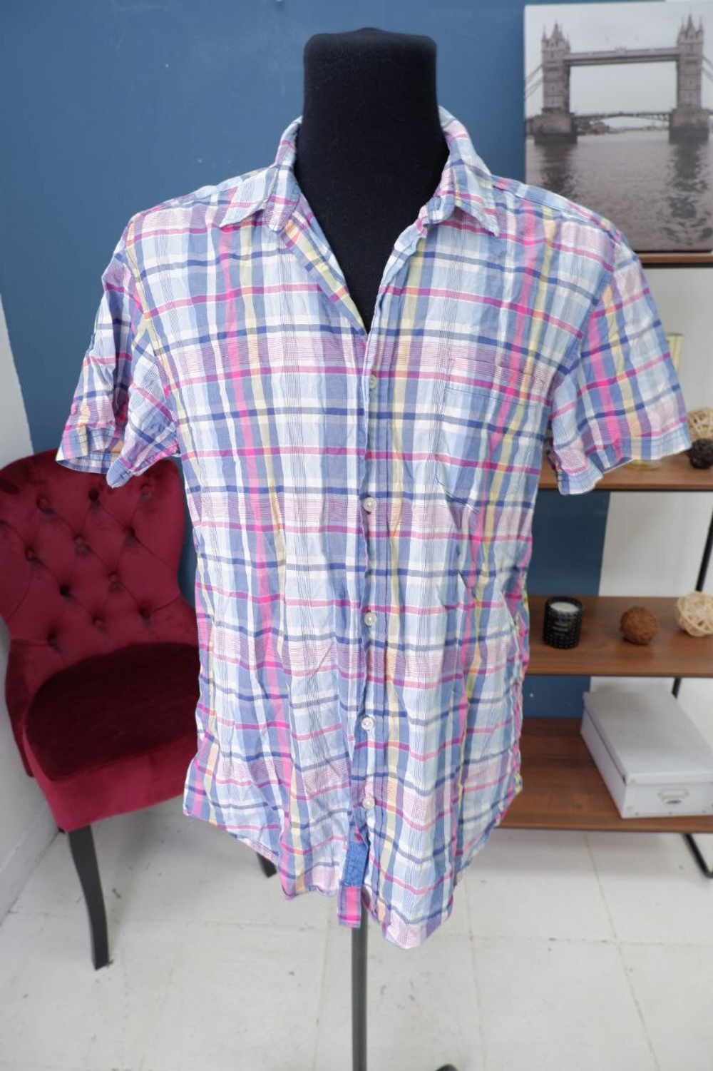 Рубашка H&M в клетку 48 размер