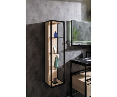 Пенал Armadi Art Loft высокий антрацит полки стекло 896-A