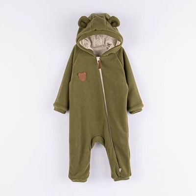 Fleece jumpsuit with earflaps 3-18 months - Bamboo