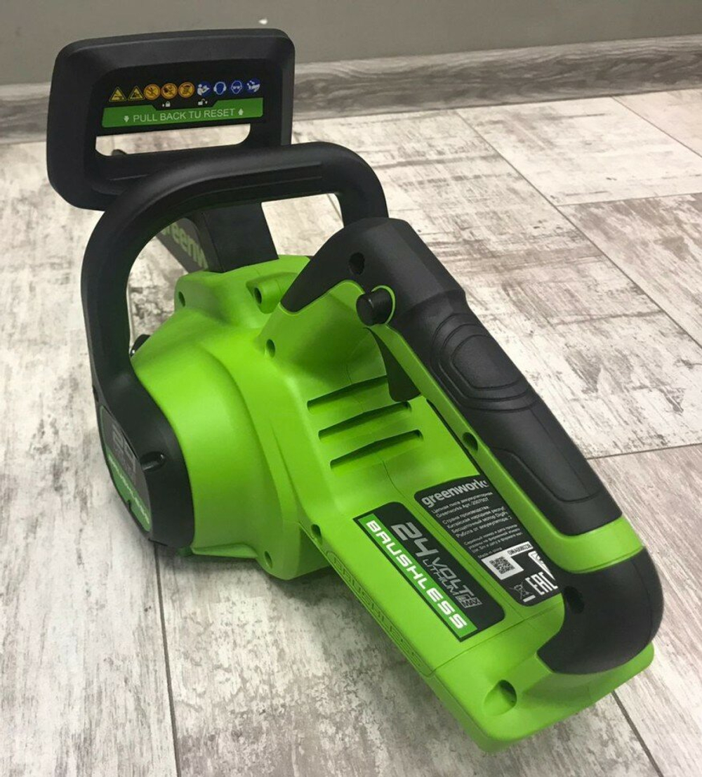 Цепная пила аккумуляторная GREENWORKS GD24CS30 24В,3/8-1,1-45,30см,б/щ,без АКБ и ЗУ (2007007)
