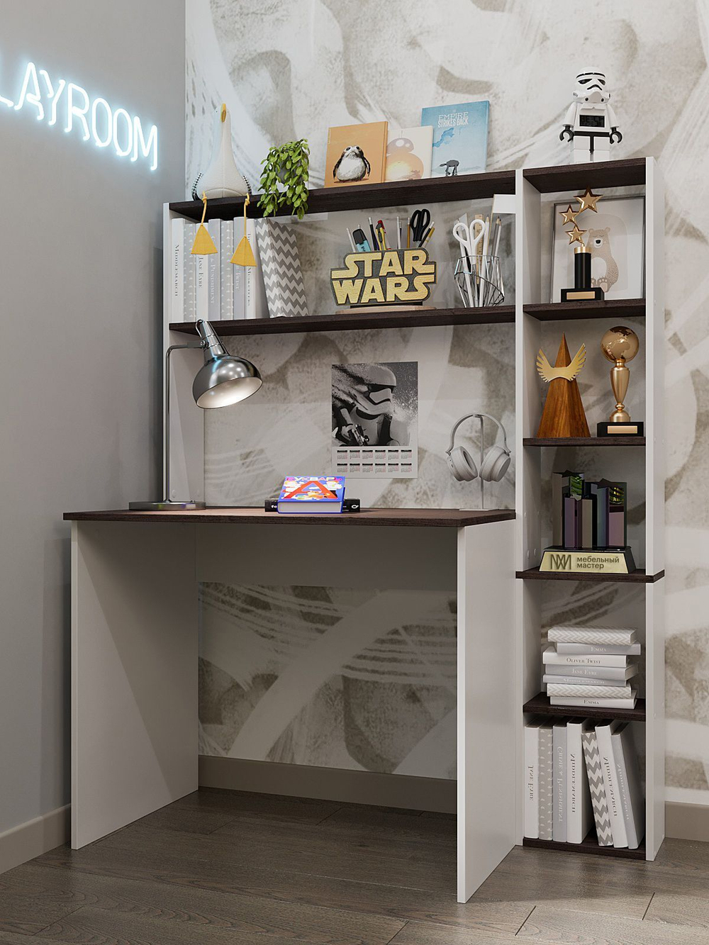 Стол письменный, стол компьютерный, белый,120х60