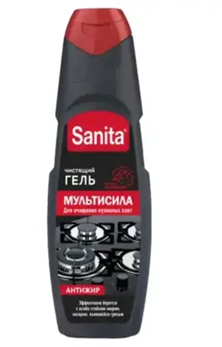 Sanita Средство для чистки кухонных плит Гель Антижир Мультисила 500гр, блок 12шт.. Санита