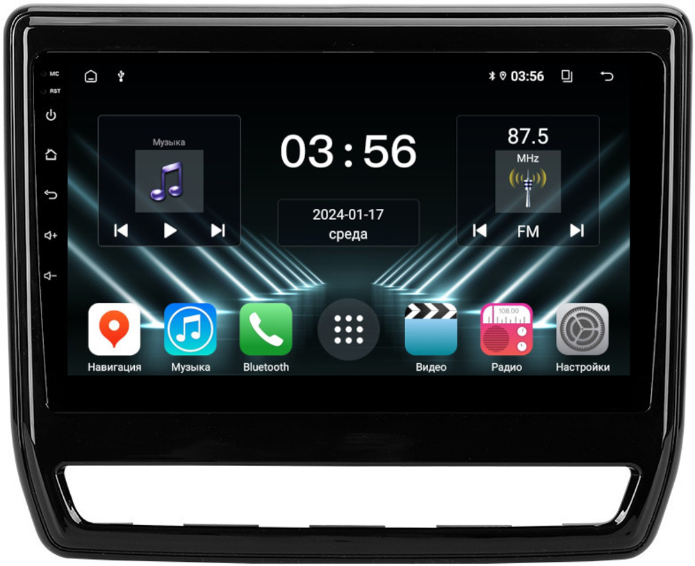 Магнитола для Mitsubishi ASX 2020+ (ШГУ 8", рамка тип 2) - FarCar DX9-7264R9 монитор 9" IPS на Android 13, 4+64Гб, CarPlay