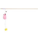 Игрушка - дразнилка на палочке «ЦапЦап», мышка с колокольчиком, цвет розовый, 40см ( пакет с подвесом)✦