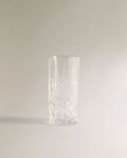 ZARA HOME ВЫСОКИЙ СТАКАН С РЕЛЬЕФНЫМ УЗОРОМ», ПРОЗРАЧНЫЙ