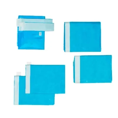 Комплект белья и одежды хирургического стерильный (простыня 200х160 см - 2 шт, халат 52-54 на манжете - 2 шт)