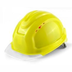 Каска Росомз СОМЗ-80 Абсолют Престиж RAPID, защитная, желтая, серый прозрачный козырёк, арт. 783715