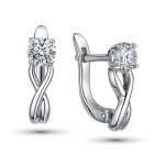 Серьги из белого золота 585 пробы с бриллиантами