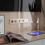 Накладка для двойной розетки Еthernet RJ-45 (шампань рифленый)