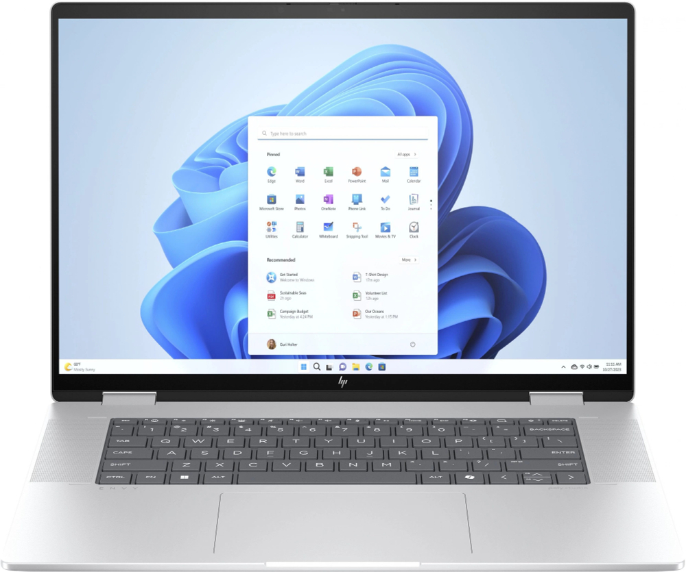 Ноутбук  HP Envy x360 16-ac0003ci 16 ", Core Ultra 5, 16 Гб RAM, 512 Гб SSD, Arc graphics, Серебристый