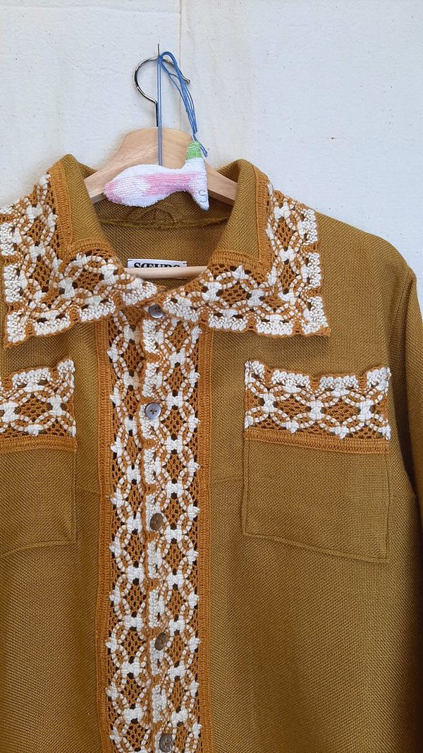 Рубашка с Кружевом/Mustard Lace Long Sleeve горчичная - фото 4