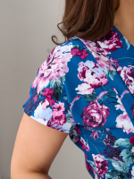 Халат Х-044/индиго-цветущийсад