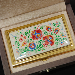 Визитница "Русские узоры" №2 (роспись Палех)