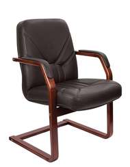 Кресло для посетителей Verona C кожа коричневая