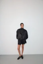 Шорты с кружевом, Черный