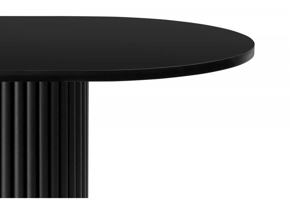 Стол деревянный Woodville Барон О 160 х 90 черная пленка шагрень, черные ноги