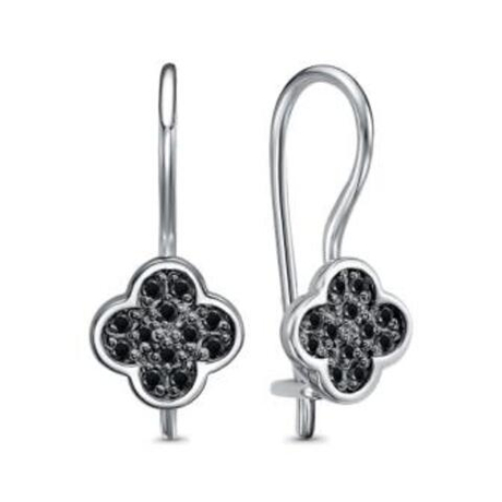 Серьги из серебра с фианитами