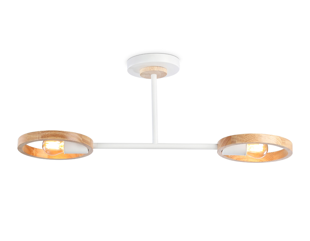 Подвесной светильник со сменной лампой TR8243/2 WH/LWD белый/светлое дерево E27/2 max 40W 590*165*220