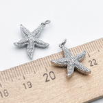 Подвеска Морская звезда, цвет серебро (родий), размер 18*16 мм, цена за 1 шт