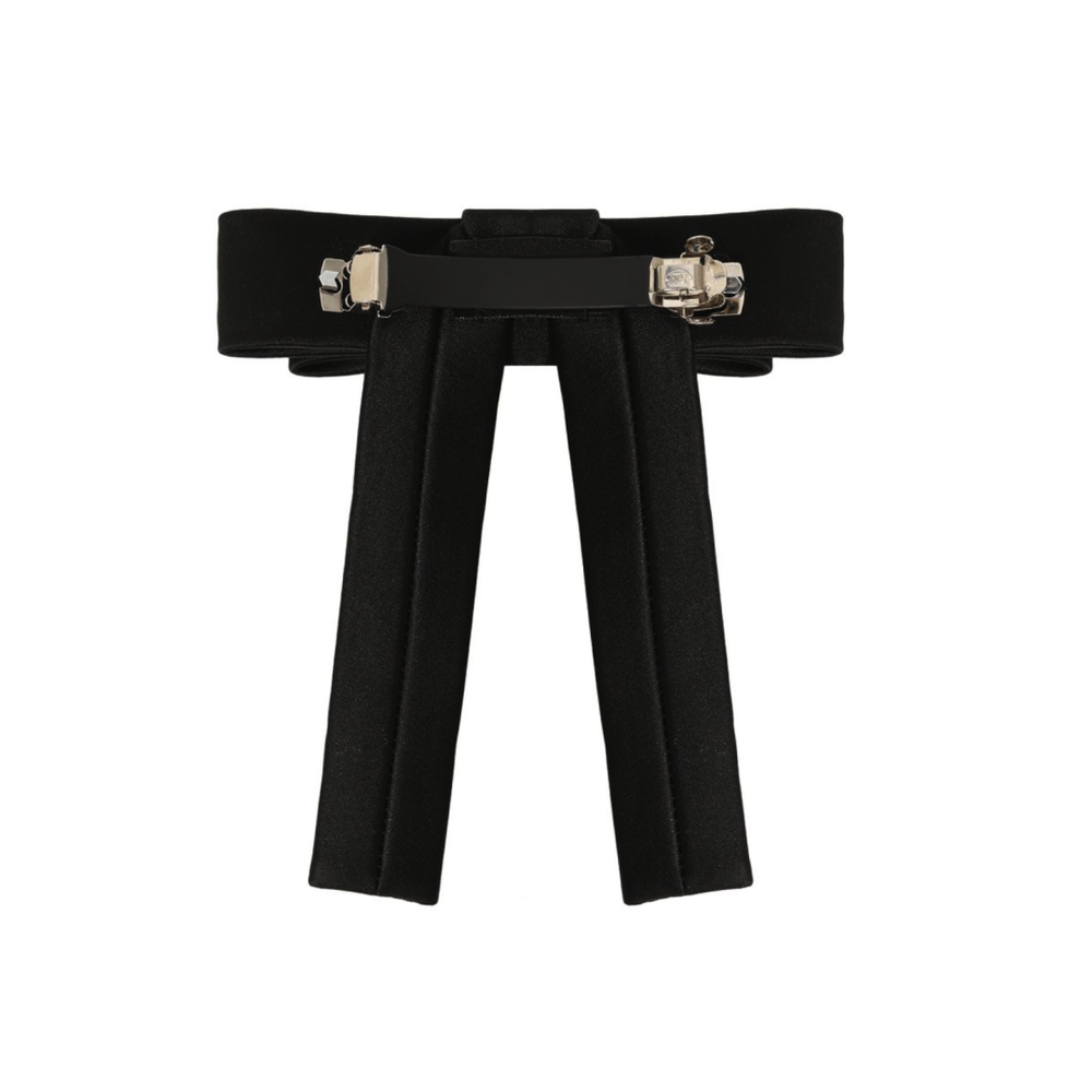 Бант "Мэри" черный с жемчужным декором