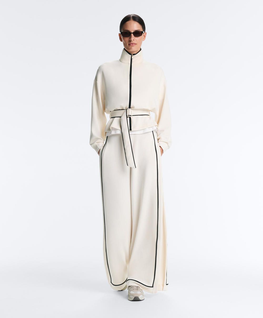 Oysho Куртка с контрастным Piping из мягкого модала, экрю