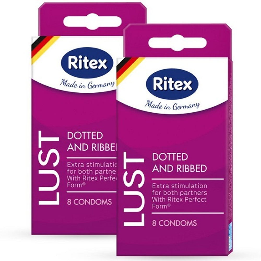 Рифленые презервативы с пупырышками Ritex Lust 8шт