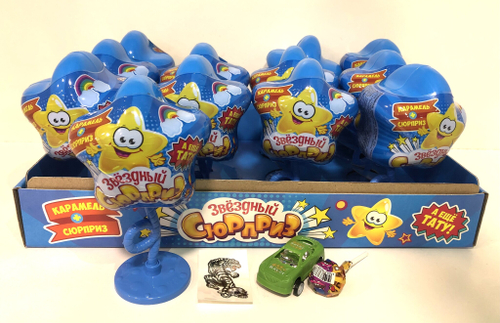 Звездный Сюрприз кар. 12г с игр.+тату для мальч. 4*12