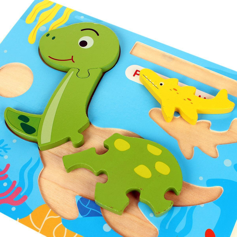 Развивающая игрушка деревянная Пазл с доской и маркером, C-41872