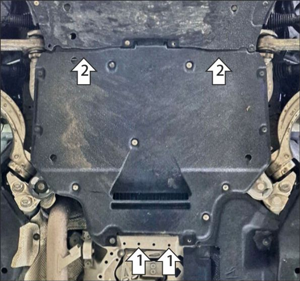 Защита КПП. 4 мм, Алюминий для Audi Q7 2015-2019, Motodor.340103