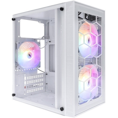 Корпус Mini-Tower 1STPLAYER FIREBASE X1, RGB, mATX, белый (X1-WH-3F1-W)